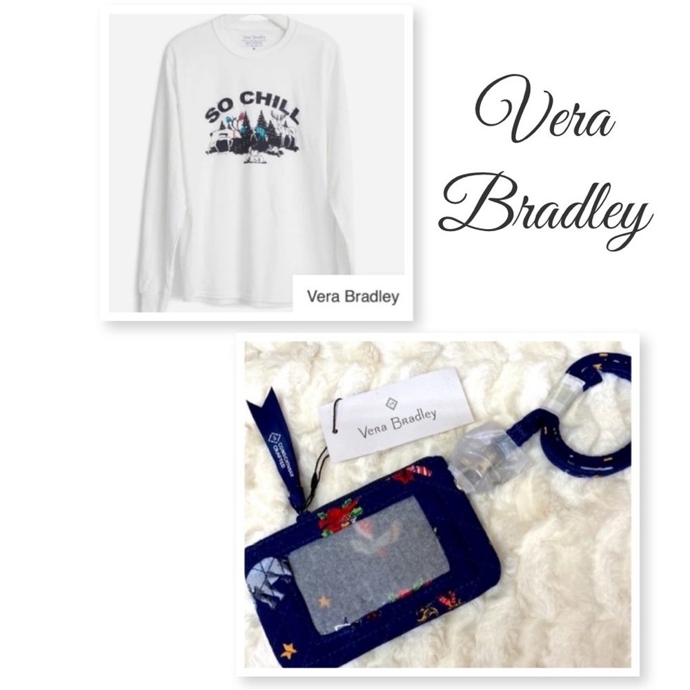 Vera Bradley Holiday Zip ID W/Lanyard and Long Sleeve Shirt